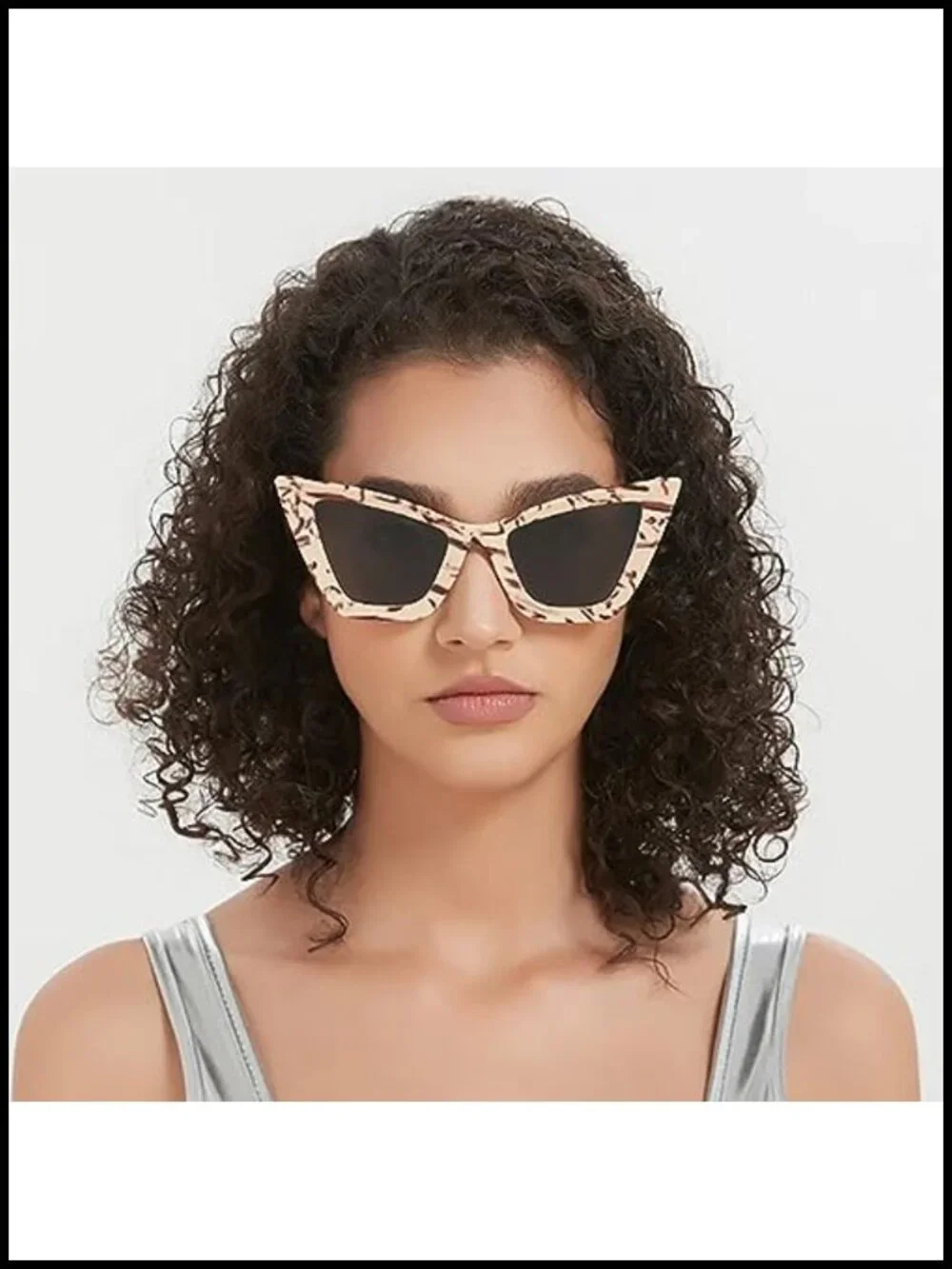 Retro Cat Eye Sunglasses Polarized UV Protection Metal Frame
